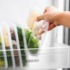 468 Transparente con Tapa Caja de Almacenamiento para Conservar Frescura en el Refrigerador Bandeja de Porcionado de Cuatro Compartimentos para Cebolla, Jengibre, Ajo Bandeja de Carne Congelada para Refrigerador de Grado Alimenticio