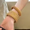 Pulseiras de Rattan Tecidas à Mão Estilo Étnico, Retrô, Simples, Leves, Luxuosas, De Alta Qualidade, Nicho, Acessórios de Mão Versáteis