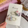 Pinza para el pelo de estilo coreano con cuadros de colores, corazón, caballito, geométrica, accesorios para el pelo, parte trasera de la cabeza, pinza lateral