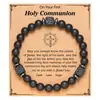 Amazon Explosions Pulsera para Hombre Pulsera de Piedra Volcánica Cuadrada Mate Regalo del Día del Padre Pulsera con Tarjeta para Papá