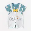 Suministro Transfronterizo de Monos para Bebé, Ropa de Bebé de Algodón Puro de Manga Corta para Verano, Ropa de Gateo de Dibujos Animados para Bebés, Venta Directa de Fábrica