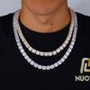 Hip-hop europeo y americano microincrustado de circonita Cuadrado full diamond cadena de cristal sugar chapado en oro real personalidad hipster HipHop collar al por mayor