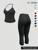 Amazon Top Deportivo Cruzado sin Costuras para Yoga con Almohadillas en el Pecho, Estampado de Lunares, Alta Elasticidad, Ajuste Delgado, Conjunto Deportivo de Dos Piezas para Mujer