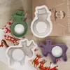 Resina de Cristal Papoula DIY Gesso Rena de Natal Boneco de Neve de Natal Base para Suporte de Vela Molde de Silicone