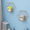 Decoraciones de Habitación Nórdica Rejilla de Hierro Hexagonal Cocina Sala de Estar Estilo Ins Estante Colgante de Pared Decoración Colgante