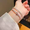 Pulsera abierta de amor de circón de doble capa, pulsera dulce de moda exquisita, joyería de nicho de lujo ligero, venta al por mayor para mujeres