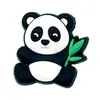 Fofo Desenho Animado Série Panda Versátil DIY Combinando Sapatos com Furos Tênis Esportivos Sapatos Flor Fivela de Sapato Borracha Macia PVC