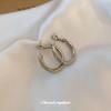 Agulha de prata Dongdaemun novos brincos de círculo simples on-line celebridade em metal estilo frio brincos all-match brincos atacado