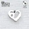 Brincos de Liga de Titânio G23 com Coração Vazado Cravejado de Zircônia, Piercings de Lábio, Brincos de Coração com Rosca Interna, Joias para Piercing