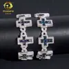 Nuevo Pulsera con Cruz de Plata de Ley S925 Incrustada con Diamantes y Moissanita de Color Totalmente Pavimentada Marca Trendy Transfronteriza Accesorios Comercio Exterior Comercio Electrónico
