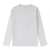 Camisetas de Algodón Puro de Manga Larga para Otoño e Invierno para Hombres y Mujeres, Logo Impreso Personalizado, Camisa Base Versátil de Color Sólido de Moda, Venta al por Mayor desde el Fabricante