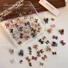 Nuevos Accesorios para Uñas con Lazo Estampado de Leopardo Populares Franceses Otoño e Invierno Carey Pajarita Diamante DIY Accesorios para Uñas Portátiles