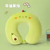 Almohada de Espuma Viscoelástica en Forma de U de Dibujos Animados de Panda Almohada de Viaje Almohada Portátil Almohada para el Cuello Cervical Almohada para la Siesta de Estudiantes Almohada de Dibujos Animados en Forma de U