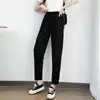 Calças harém plus size femininas, estilo fino de verão, nova versão coreana, calças casuais de cintura alta, calças cenoura cropped, calças slim fit