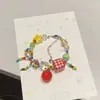 Collar de Verano con Cuentas Nuevo Llegada Cadena para Clavícula Luz de Estrella Lujo Color Manzana Manzana Paraíso Dopamina 2024