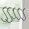 Ganchos Negros en Forma de S, Ganchos en Forma de S para Armarios, Ganchos de Metal en Tamaños Grande, Mediano y Pequeño, Ganchos de Almacenamiento Doméstico Tipo S para Cocina