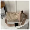 Bolsa de veludo listrada feminina estilo japonês estilo coreano simples casual alça larga bolsa transversal 2024 nova bolsa de travesseiro da moda