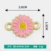 Versão Coreana Transfronteiriça Brincos Pingente de Girassol Duplo Pendurado Liga Gota de Óleo Colar Pulseira Joias Acessórios DIY Pingente Pequeno