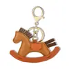 Colgante de Poni, Llavero de Cuero Lindo Caballo Mecedora, Llavero de Coche, Colgante para Bolso, Divertido Colgante de Dibujos Animados
