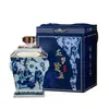 Garrafa de Vinho Cerâmica Azul e Branca de Jingdezhen Ying Mengxianchen 1kg 2kg 1.5kg 2.5kg Jarra de Vinho Retro de Luxo Leve Garrafa Vazia para Infusão de Vinho