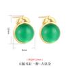 Brincos de prata de lei S925 com jade Hetian femininos estilo doce de estudante brincos de calcedônia verde brincos de design nicho brincos brincos