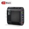Cargador de teléfono móvil estándar de 65W con 3 USB + 3 Tipo-C, cabezal de carga multi-interfaz, enchufe europeo y americano británico, lote transfronterizo