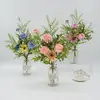 Ramo mixto de rosas de seda artificial para arreglo floral, decoración de sala de estar y mesa de comedor, accesorios de fotografía, arreglo floral atado a mano