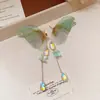 Pendientes de Flor Coloridos con Aguja de Plata Estilo Vacaciones de Verano, Pendientes de Moda de Lujo Ligero de Alta Gama, Accesorios para Orejas de Nicho para Mujeres