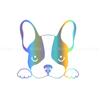 Pegatinas para coche de comercio exterior transfronterizo cabeza de cachorro linda creativa bulldog francés ventana parachoques cuaderno pegatinas