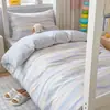 Juego de tres piezas de algodón puro estilo Ins para dormitorio de estudiante con estampado, sábana bajera y sábana encimera de algodón para cama individual de dormitorio, alta calidad y atractivo