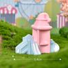 Novo playground micro paisagem jardinagem DIY bolo decoração acessórios roda gigante deslizar cavalo de Tróia ornamentos de resina