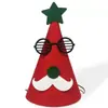 Gorros navideños de fieltro transfronterizos, Gorros de fieltro puntiagudos de Santa, Gorros de dibujos animados hechos a mano DIY para niños, Gorros decorativos navideños