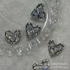 Pendientes de aleación de lujo de alta calidad con forma de corazón de diamantes blancos de 18 mm, para hacer tú mismo, collares, pulseras y nichos. Lujo ligero de alta calidad.