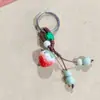 Pingente de Morango de Cerâmica Jingdezhen, Chaveiro Estilo Ins, Uso Duplo para Bolsas, Item Popular de Feira Noturna, Fornecimento Direto do Fabricante