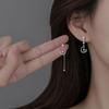 [Xiangnan] Brincos Casuais Lua Prateada para Mulheres 2025 Novo Estilo Quente Design Nicho Brincos de Luxo Leve Brincos de Verão