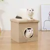 Banqueta de Armazenamento Casa de Gato Dobrável Mais Vendida para Todas as Estações Simples Nova Suprimentos para Gatos Mais Vendidos Casa Dobrável de Tecido