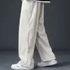 Pantalones casuales holgados nuevos 2025 para hombre, estilo coreano, modernos, versátiles, de verano, delgados, con caída, de pierna ancha, largos hasta el piso