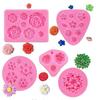 Conjunto de 4 peças de rosas, pequenas margaridas, argila macia, argila macia, cola, gesso, enfeites de carro, molde de silicone