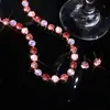 Collares y pendientes coloridos de pedrería exagerados, sencillos y elegantes de Europa y América, cadenas de clavícula de moda, collares completos de pedrería, suministro transfronterizo