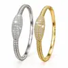 Pulsera con Cierre Espiral de Diamantes Completos en Forma de Oliva Diseño Incrustado de Diamantes Nicho Lujo Ligero Sensación de Alta Gama Versátil para el Día a Día Pulsera para Mujer