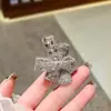 Pinza de Pato Tejida con Lazo de Pedrería Gris Dulce Estilo Personalidad Lana Pasador de Pelo Nuevo Accesorio de Pelo de Alta Gama para Mujeres
