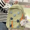 Mochila de Estrella de Cinco Puntas Hecha a Mano de Nicho Trendy para Niñas, Mochila Versátil para Estudiante Universitario, Mochila para Preparatoria, Resistente al Desgaste y Antirrobo