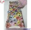 Material para vestido de noche bordado fondo grueso flor grande 3D malla transparente vestido aplique tela de encaje bordado