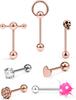 Amazon AliExpress aço inoxidável língua anel língua unha corpo humano piercing jóias conjunto venda quente 7 peça conjunto fantasma cabeça língua ornamentos