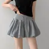 Falda Mullida de Capullo de Flor Roja para Mujer Verano 2026 Nueva Falda Corta de Cintura Alta Adelgazante Línea A Estilo Ballet Falda con Cordón