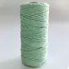 Corda de algodão colorida 3MM corda de algodão torcido diy feito à mão corda de algodão branco tapeçaria etiqueta corda decorativa corda de amarração