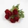 Ramo de Rosas Artificiales Estilo Europeo, Flores Falsas, Ramo de Novia para Boda, Flores de Seda, Decoraciones de Mesa para Hotel, Flores Eternas