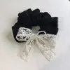 Nuevo Lazo de Encaje con Perla para el Cabello para Mujer, Estilo Coreano Ins Scrunchie Retro Accesorio para el Cabello