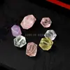 Cuentas Octogonales de Cristal Blanco Natural Sueltas Cristales Facetados Regulares Cuentas Superiores con Agujero Accesorios para Joyería Hecha a Mano DIY
