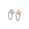 Pinza para Oreja Flor de Rosa de Circonita Super Brillante Sin Agujeros en las Orejas Pendientes de Hueso de la Oreja Estilo Cadena Elegante de Alto Nivel para Mujer Flor de Lirio del Valle